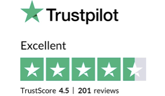 Trustpilot – Excellent · TrustScore 4.5 · 201 recensioni